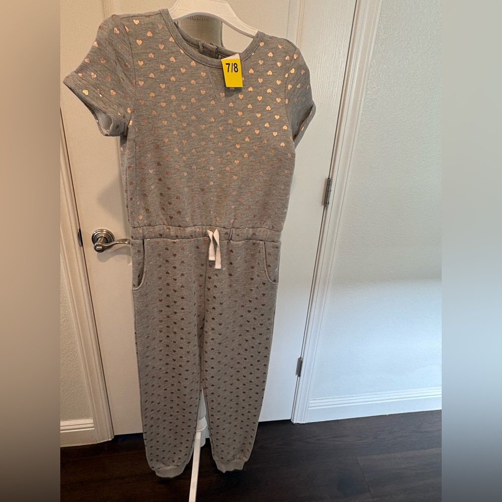 Us Angels Gray Jumpsuit with Gold Accents